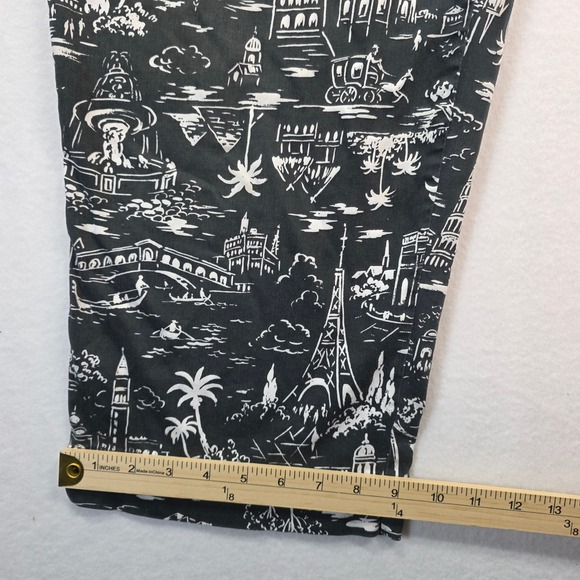 White Stag Women's Plus 16W Black White Toile Print Stretch Capri Pants Cotton - Picture 9 of 10